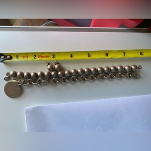AUTH: Return to Tiffany tag bracelet / Bead bracelet / Bead Earrings
